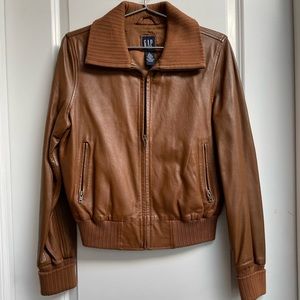 GAP Brown Leather Jacket Size M